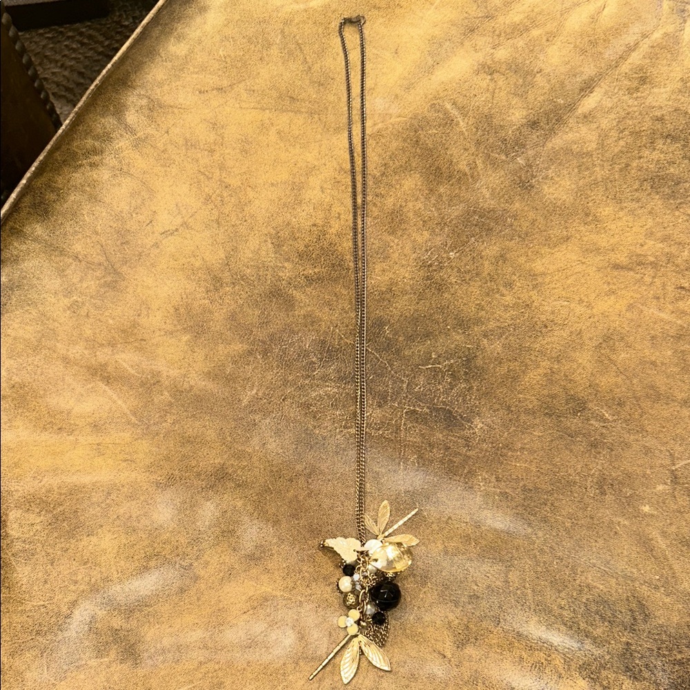Gold 15” Dragonflies Pendant Necklace.